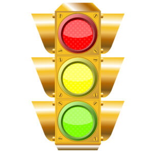cross road traffic lights over white background, abstract vector art illustration